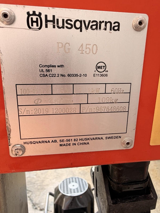 Husqvarna PG450 Concrete Floor Grinder PG 450 2019 226HRS Tested 💥