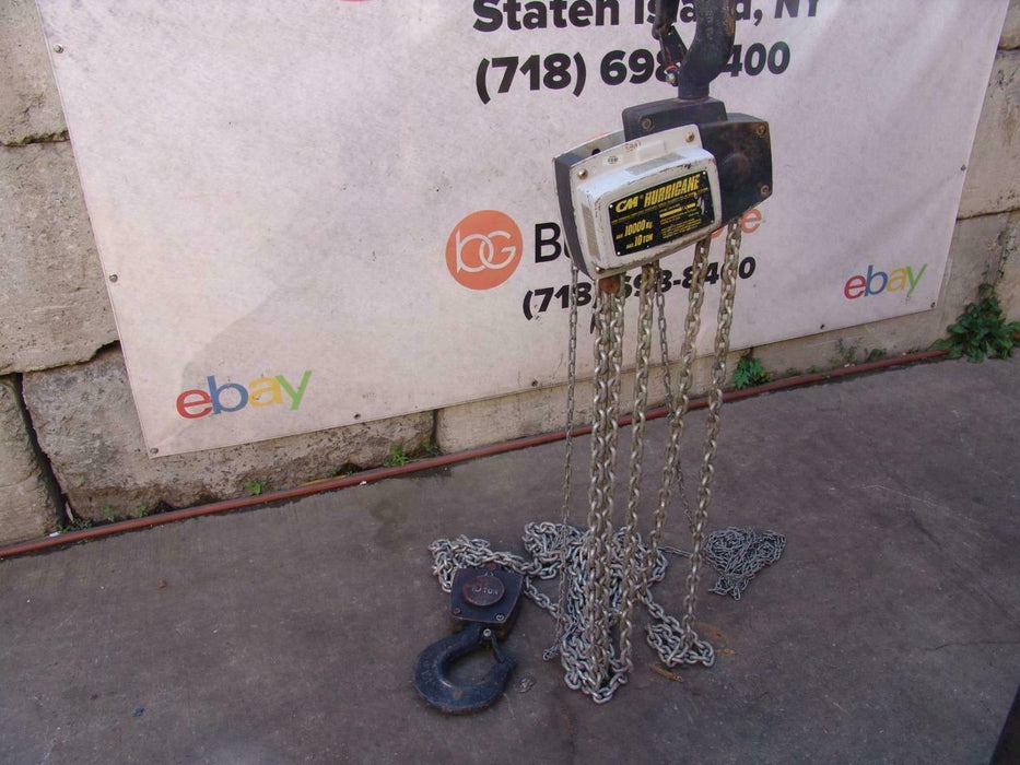 CM Hurricane 10 Ton Chain Hoist 20 Feet Lift Works Fine