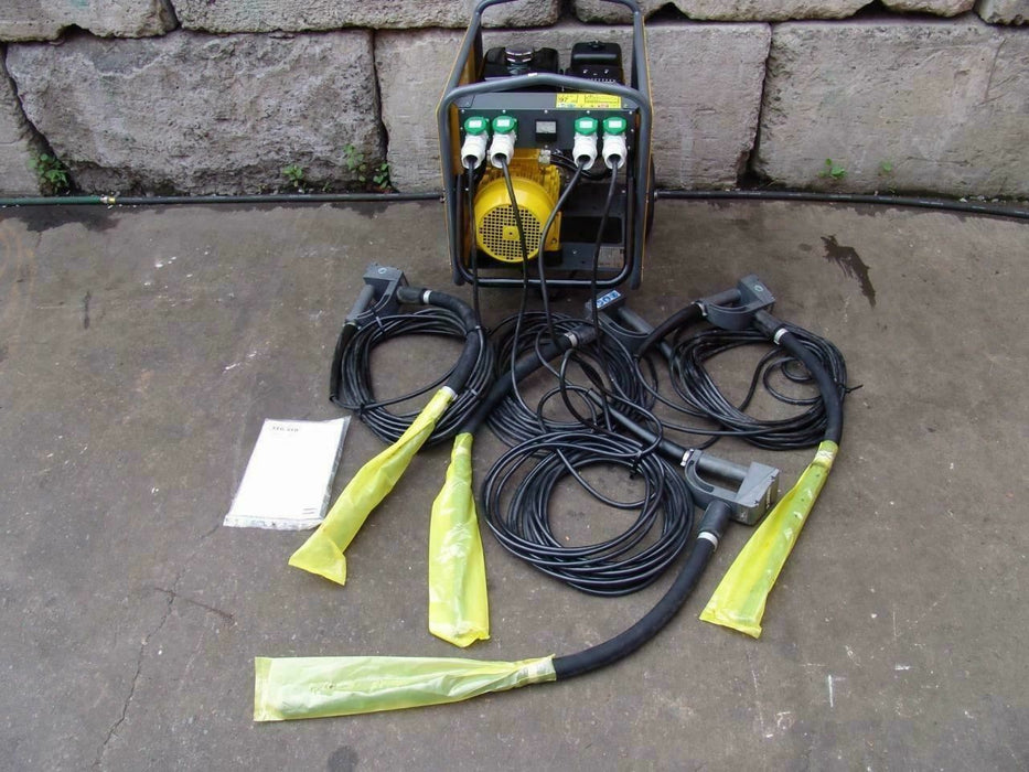 ATLAS COPCO CFG67 HIGH FREQUENCY HONDA GENERATOR WITH 4 CONCRETE VIBRATORS NEW