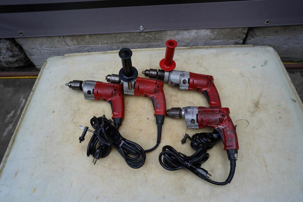 Milwaukee Magnum Drills Hammer Drill Work Fine Set of 4 Nice Shape.