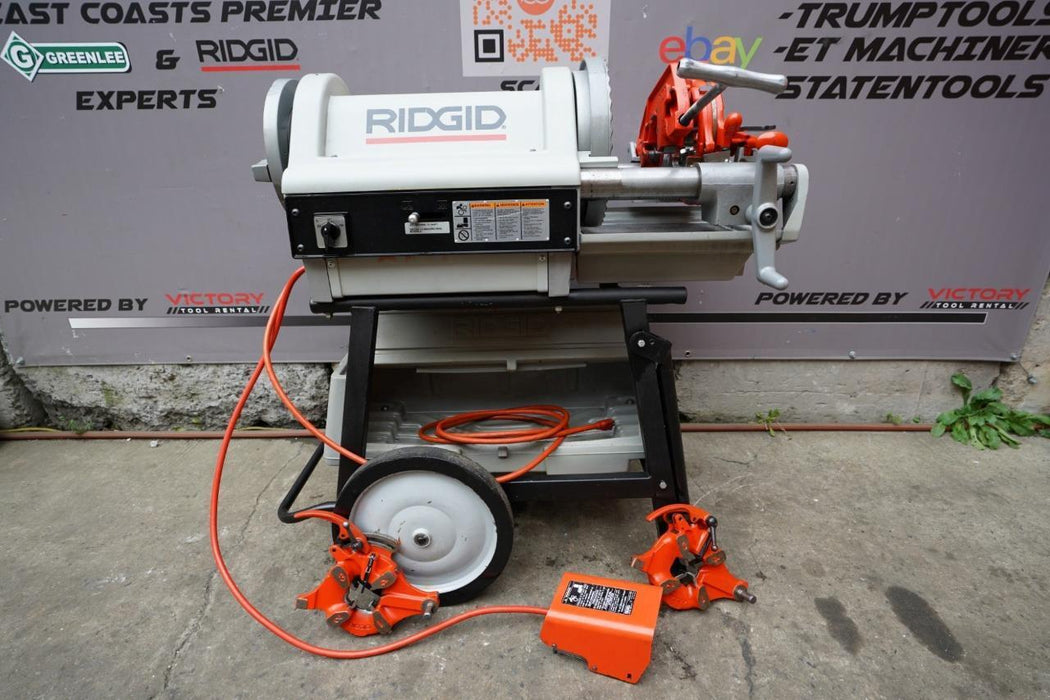 Ridgid 1224 Pipe Threader Threading Machine 3 Dies. MINT Condition.