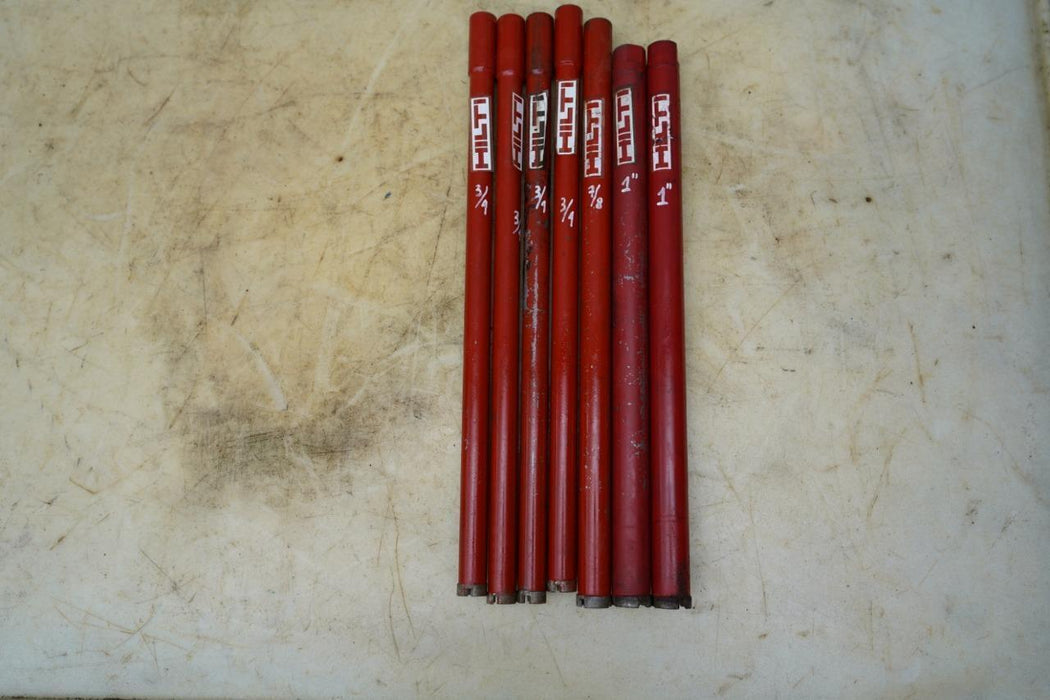 Hilti Core Bits for Drill Rig 3/4 3/4 3/4 3/4 7/8 1 1 inch Bits   New Condition