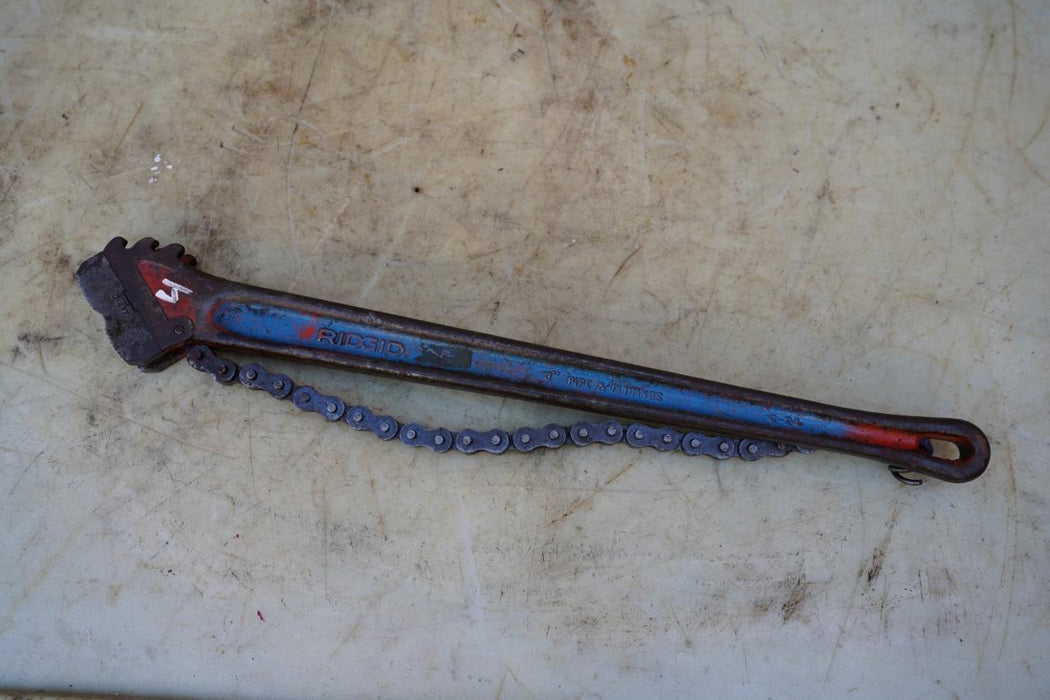 Ridgid C-24 Chain Pipe wrench Fine Working Condition #4