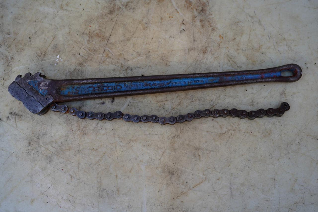 Ridgid C-24 Chain Pipe wrench Fine Working Condition #13