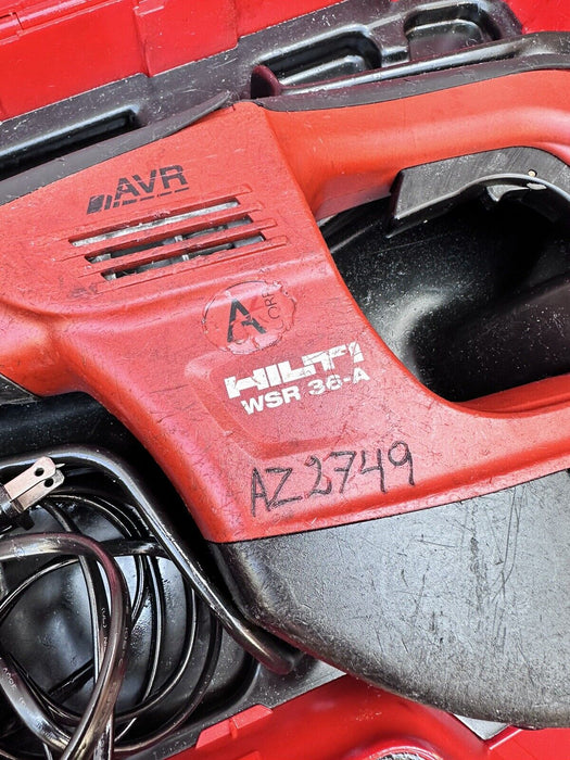 Hilti WSR 36A Cordless Reciprocating Saw + (2) 36v Batteries And Charger