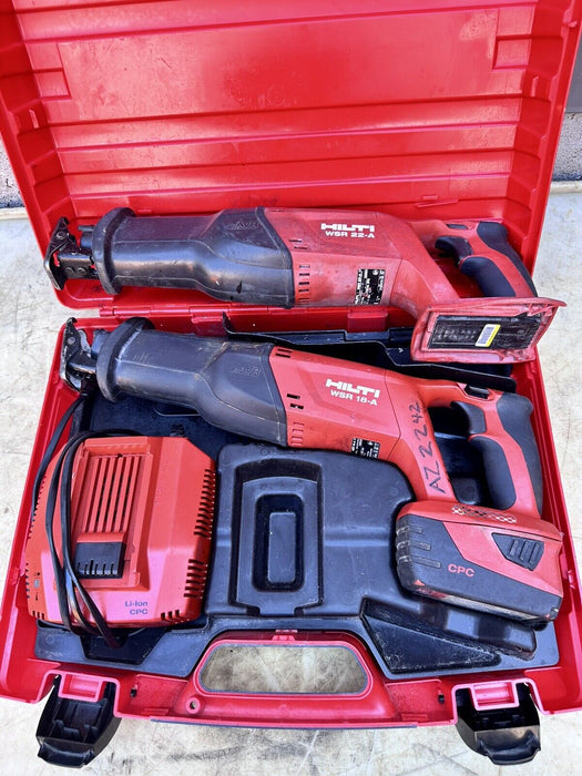 Hilti WSR 22-A  & WSR 18-A Cordless Reciprocating Saw with Battery  Charger Case