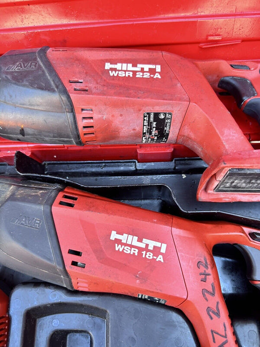 Hilti WSR 22-A  & WSR 18-A Cordless Reciprocating Saw with Battery  Charger Case