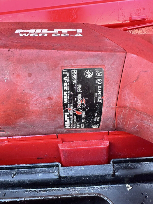 Hilti WSR 22-A  & WSR 18-A Cordless Reciprocating Saw with Battery  Charger Case