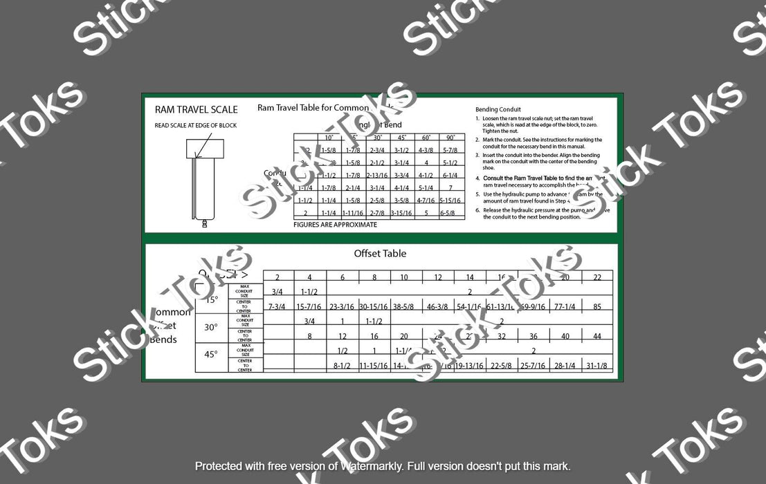 Greenlee 777 frame decals instructional labels replica replacement