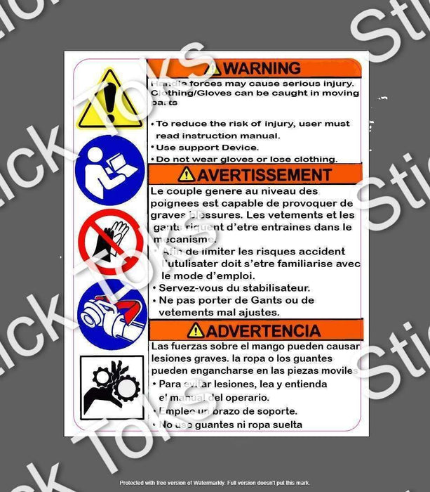 Ridgid 700 Saftey Decal Replica