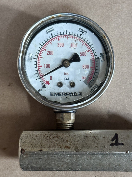 Enerpac 10,000 PSI Pressure Gauge with Enerpac Hydraulic Pressure Test Valve Kit