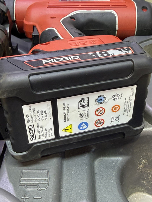 Ridgid RP210 Press Frame Press Tool W/ Battery, 5 Frames, Tool , Case Etc.  NICE