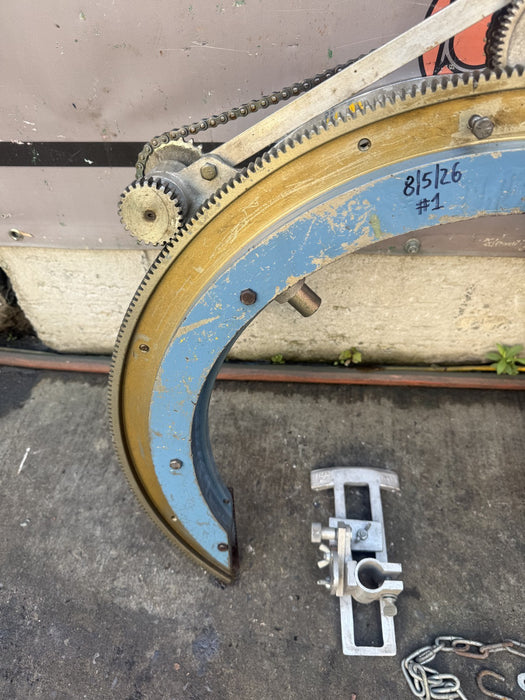 H & M Pipe Beveling Machine 12"-20" w/ Chain Dogs Torch Holder.  Nice Shape. #1