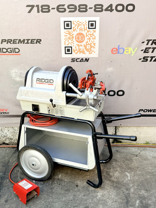 RIDGID® 1822-I Auto Chuck Pipe Threader with 815A HSS Dies & Cart, Excellent ✅
