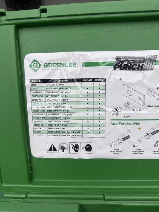 Greenlee 7905SBSP Speed Punch Knockout Kit 3/4 to 2" Brand New  Punches Only #2