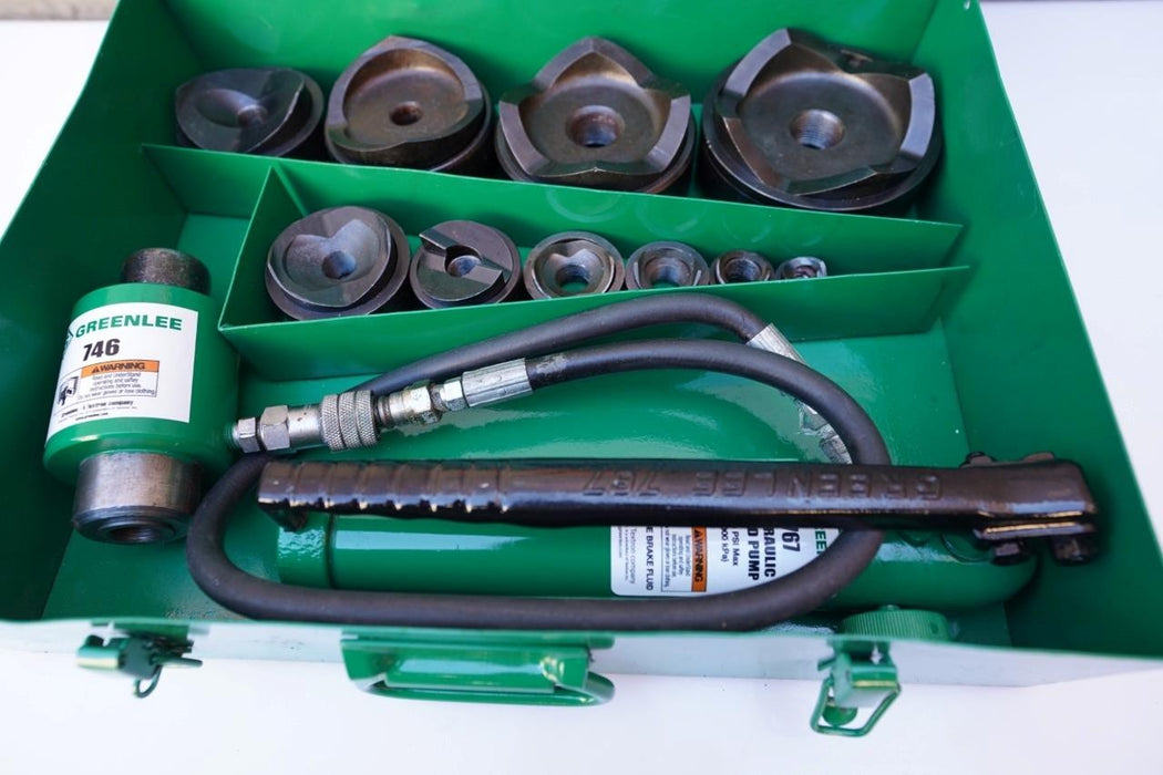 Greenlee 7310 1/2 to 4 inch Hydraulic Knock Out Punch and Die Set #1 tested