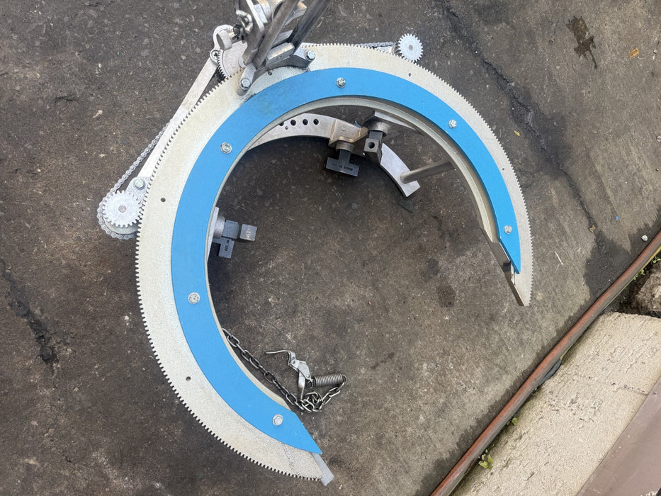 H & M Pipe Beveling Machine 12"-20" w/ Chain Dogs Torch Holder.  Nice Shape. #2