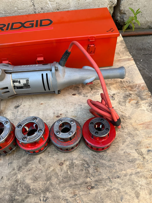 Ridgid 700 Pipe Threader Machine W/ith 1/2"-2" 12r Dies & Box #3