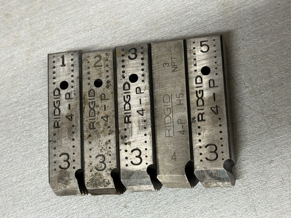 RIDGID 4PJ 3” NPT Dies Set High Speed RH for 4-P and 4PJ Threaders NEW #3