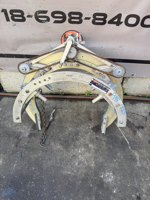 H & M Pipe Beveling Machine 12"-20" w/ Chain Dogs Torch Holder.  Nice Shape. #3
