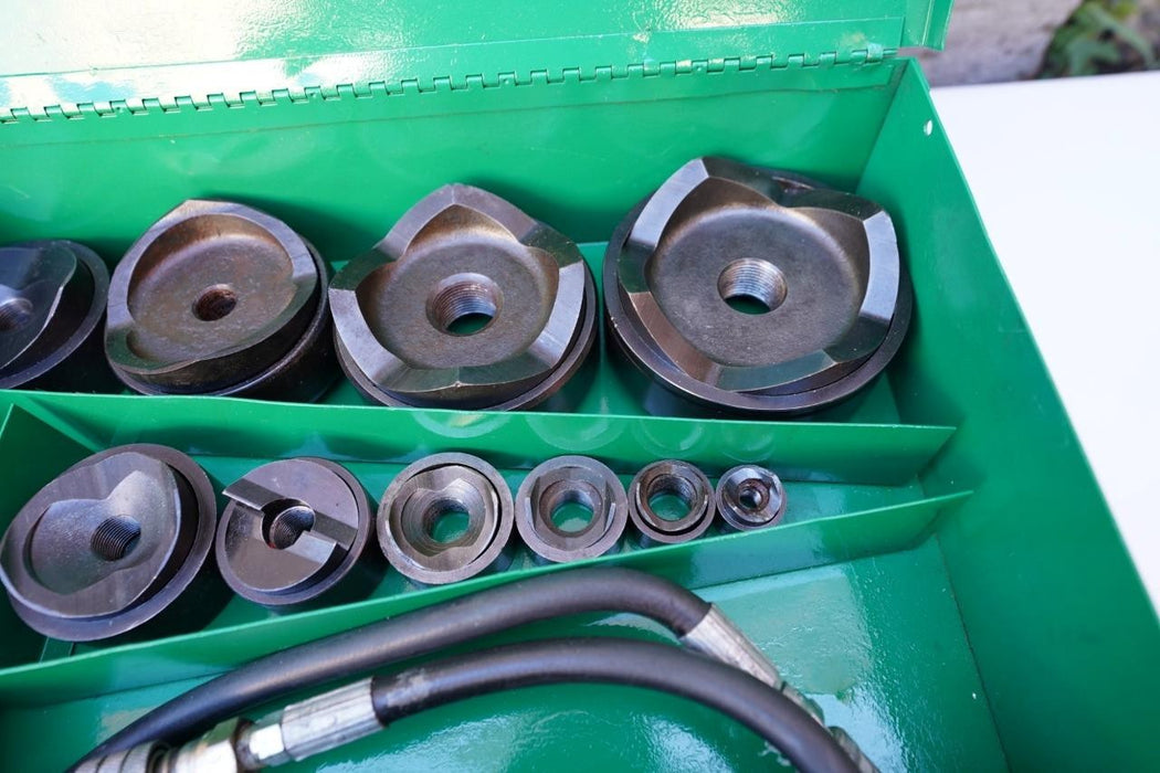 Greenlee 7310 1/2 to 4 inch Hydraulic Knock Out Punch and Die Set #1 tested