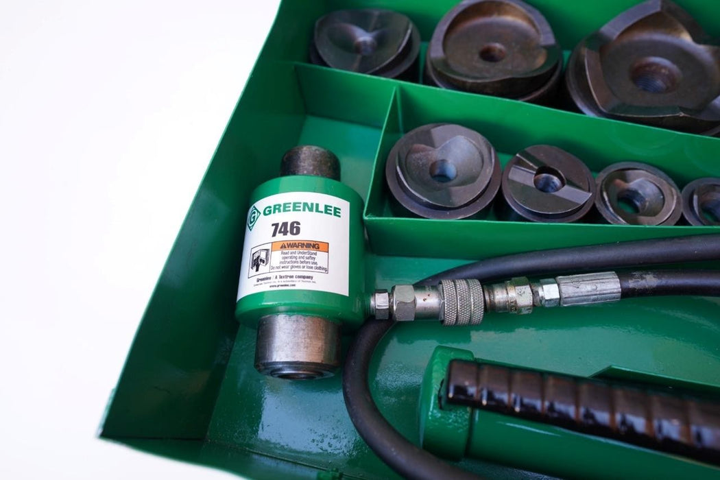 Greenlee 7310 1/2 to 4 inch Hydraulic Knock Out Punch and Die Set #1 tested