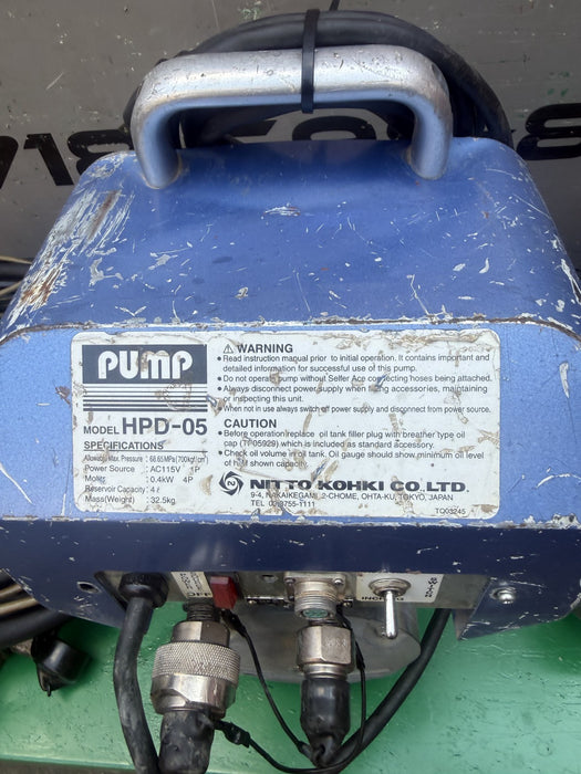 Nitto Kohki HS11-1624 50 ton Hydraulic Punch and HPD-05  Pump.  Works Fine.