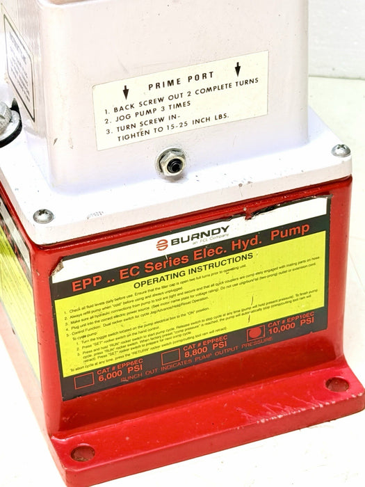 Burndy EPP-10EC Series Hyd Electric Pump 10k psi + Case & Hose Crimper Mint BG10