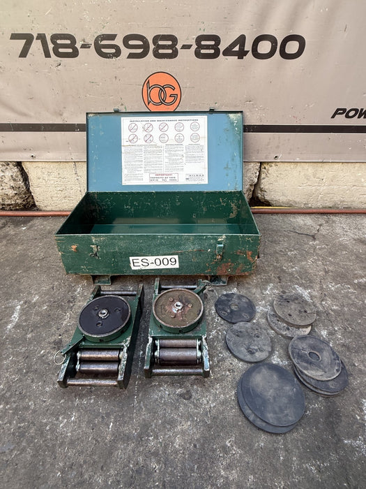 Hilman Rollers, 30 Ton Capacity  Steel Deluxe Kit, 15 Ton Each  Nice Shape.