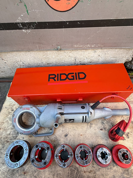 Ridgid 700 Pipe Threader Machine With 1/2-2" 12r Dies & Box #2