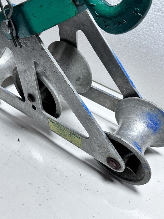 GREENLEE 6036 TRIPLE SHEAVE GUIDE FOR CABLE PULLER TUGGER #3