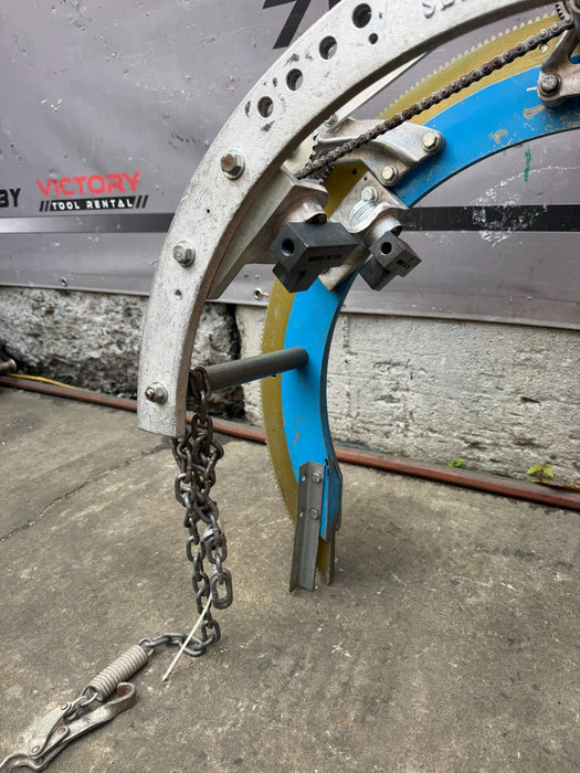 H&M Model #3 C-20 Aluminum Pipe Beveling Machine w/ Chain Dogs Torch Holder #4