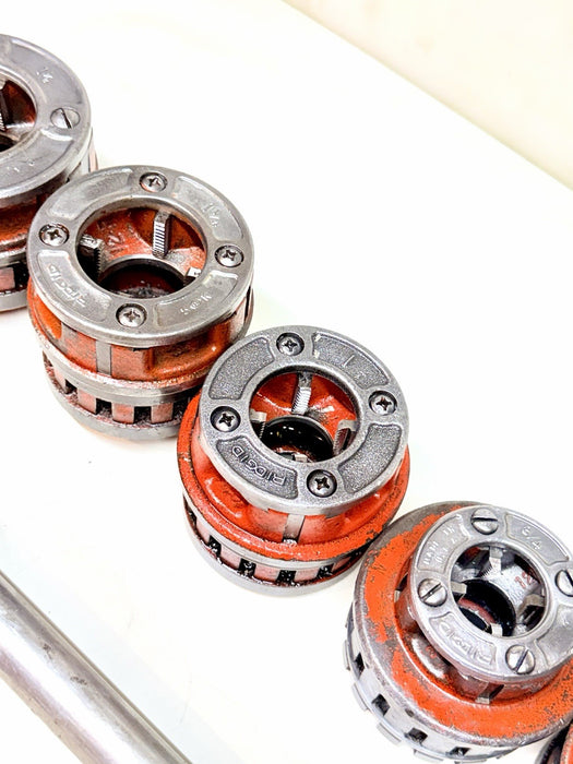 Ridgid 12-R 1/2" to 2" Pipe Threader Set Die Heads Ratchet Cutter Reamer 12R #1