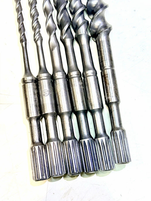 6 Spline Drive 3/8, 1/2, 5/8 7/8 1”, 1-1/4” Concrete Rotary Hammer Drill Bits #2