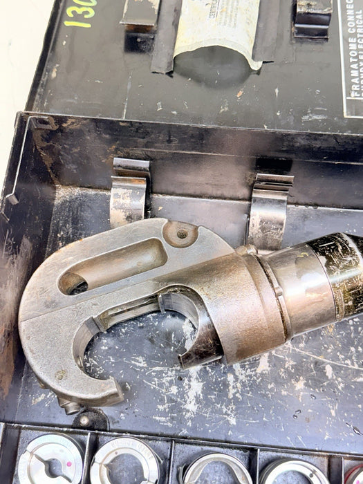 BURNDY REVOLVER HYPRESS Y750 Hydraulic Crimper With 5 Die Sets