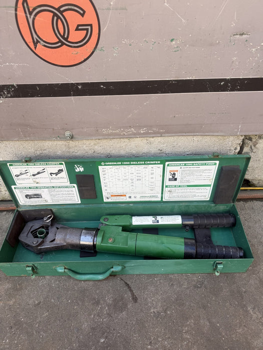 Greenlee 1990 Dieless Hydraulic Crimper with Carrying Case USA Made. Works Great
