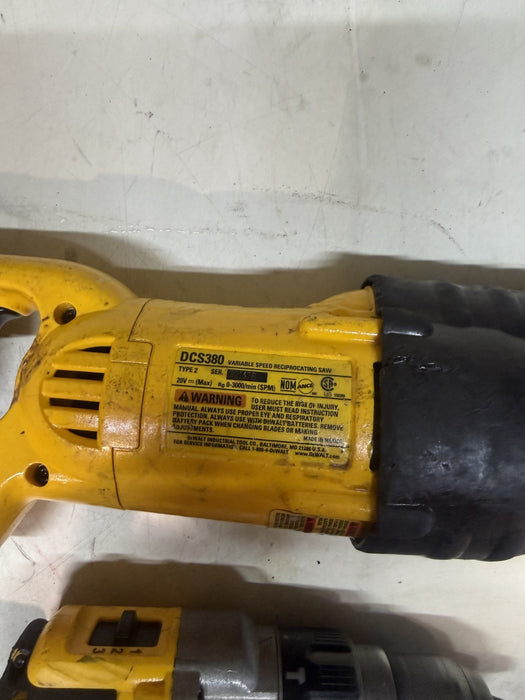 DEWALT DCS380 20V  Cordless Reciprocating Saw, DCD996 Hammer drill, DCB115 Char