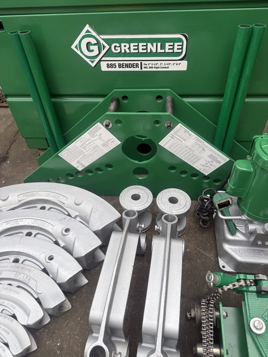 Greenlee 885 Hydraulic Pipe Bender 1-1/4”-5” Rigid & Bending Table.  GREAT SHAPE