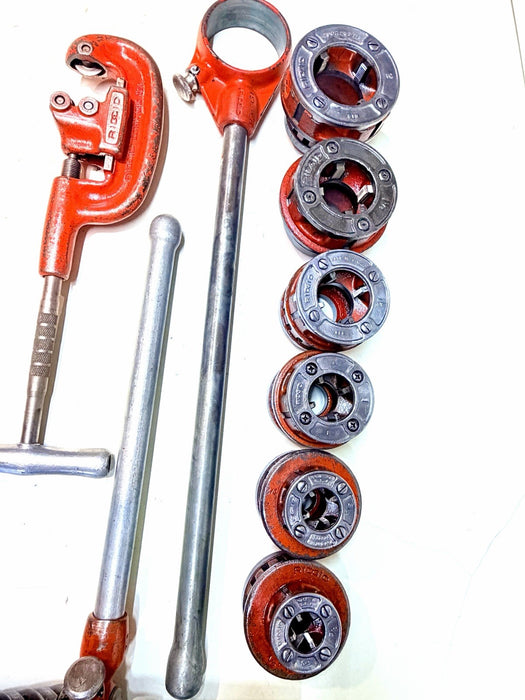Ridgid 12-R 1/2" to 2" Pipe Threader Set Die Heads Ratchet Cutter Reamer 12R #2