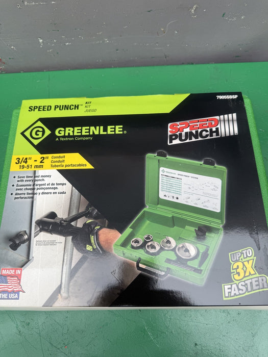 Greenlee 7905SBSP Speed Punch Knockout Kit 3/4 to 2" Brand New  Punches Only #5