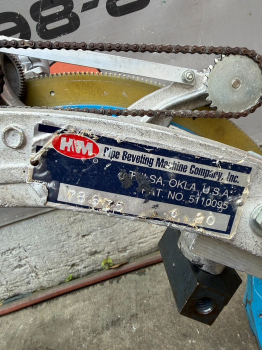 H&M Model #3 C-20 Aluminum Pipe Beveling Machine w/ Chain Dogs Torch Holder #4