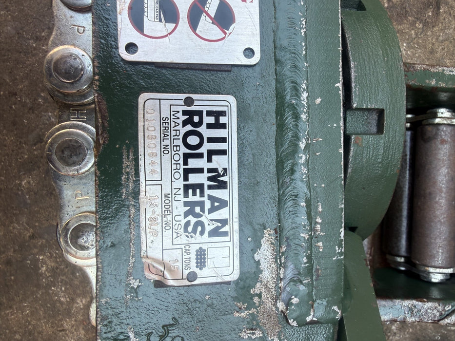 Hilman Rollers, 30 Ton Capacity  Steel Deluxe Kit, 15 Ton Each  Nice Shape.
