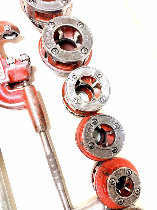 Ridgid 12-R 1/2" to 2" Pipe Threader Set Die Heads Ratchet Cutter Reamer 12R #3