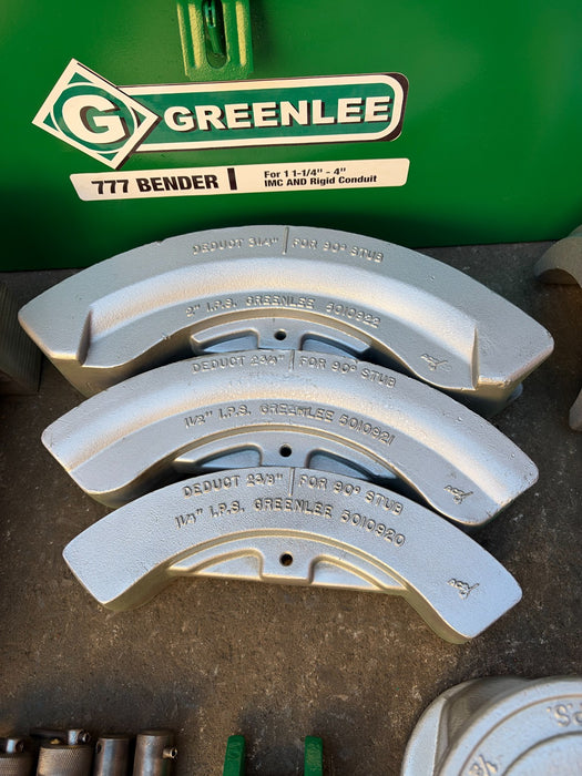 Greenlee 777 Portable Hydraulic Conduit Bender Set 1-1/4" to 4" Rigid
