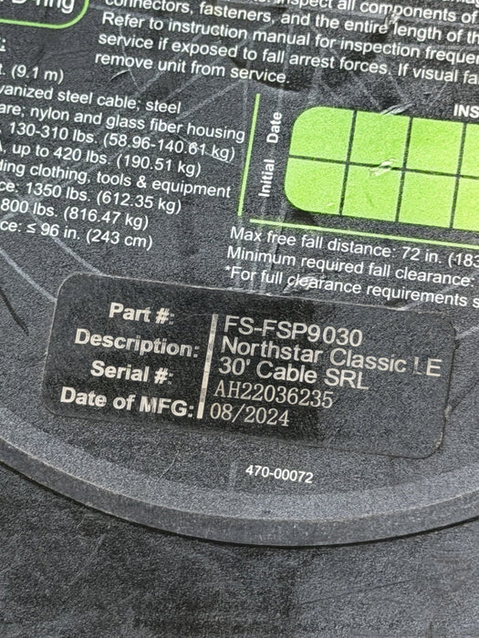 Safewaze FS-FSP9030 Northstar Classic LE 30' Cable SLR 2024