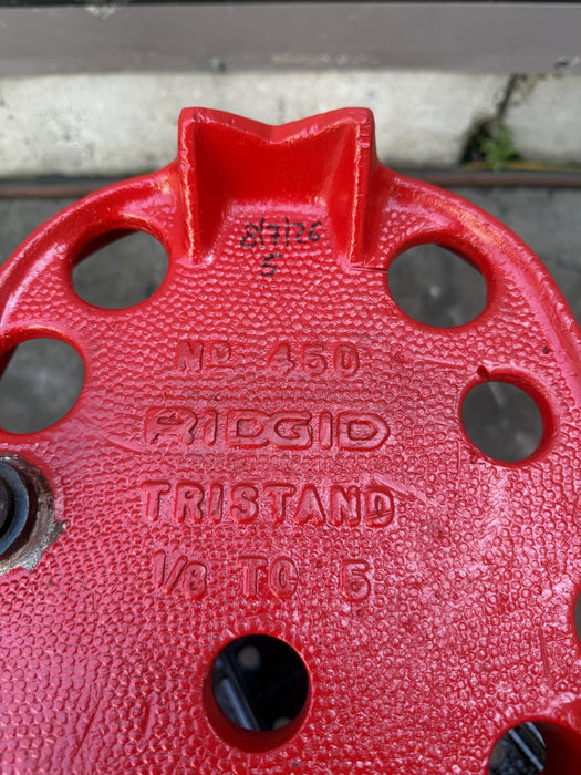Ridgid 450 1/8 to 5 inch Tripod Pipe Vise for Ridgid Pipe Great Shape #5 8/7/26
