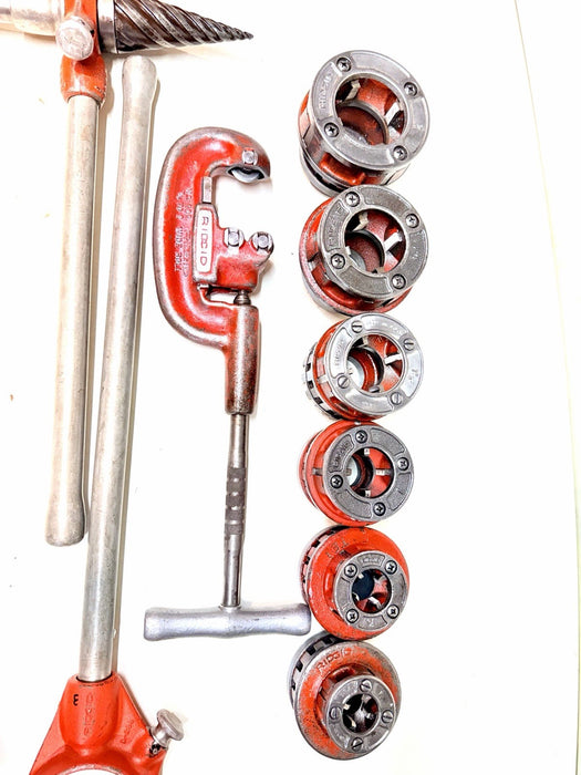 Ridgid 12-R 1/2" to 2" Pipe Threader Set Die Heads Ratchet Cutter Reamer 12R #3