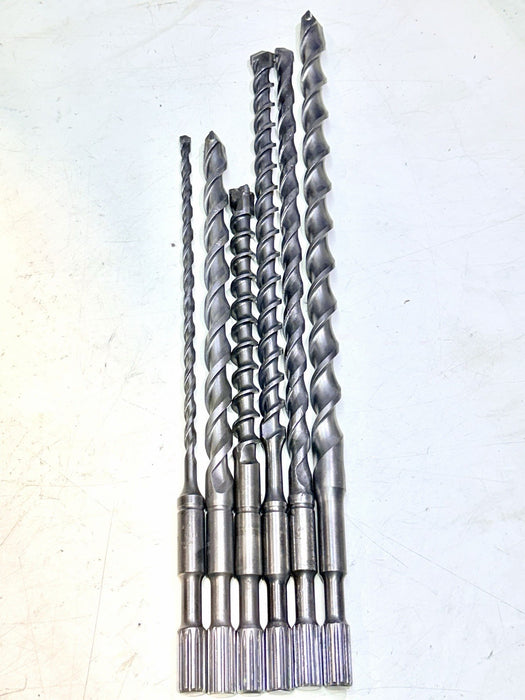 6 Spline Drive 3/8, 7/8, 7/8, 7/8, 1”, 1” Concrete Rotary Hammer Drill Bits #2
