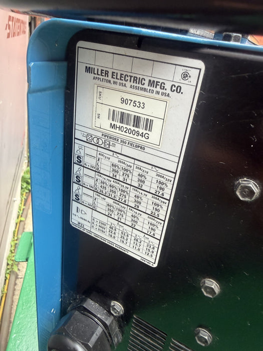 Miller PipeWorx 350 FieldPro Welder XMT-350 TESTED 2017  7/8/26 #3