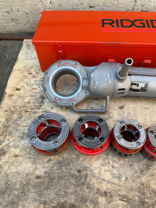 Ridgid 700 Pipe Threader Machine W/ith 1/2"-2" 12r Dies & Box #3